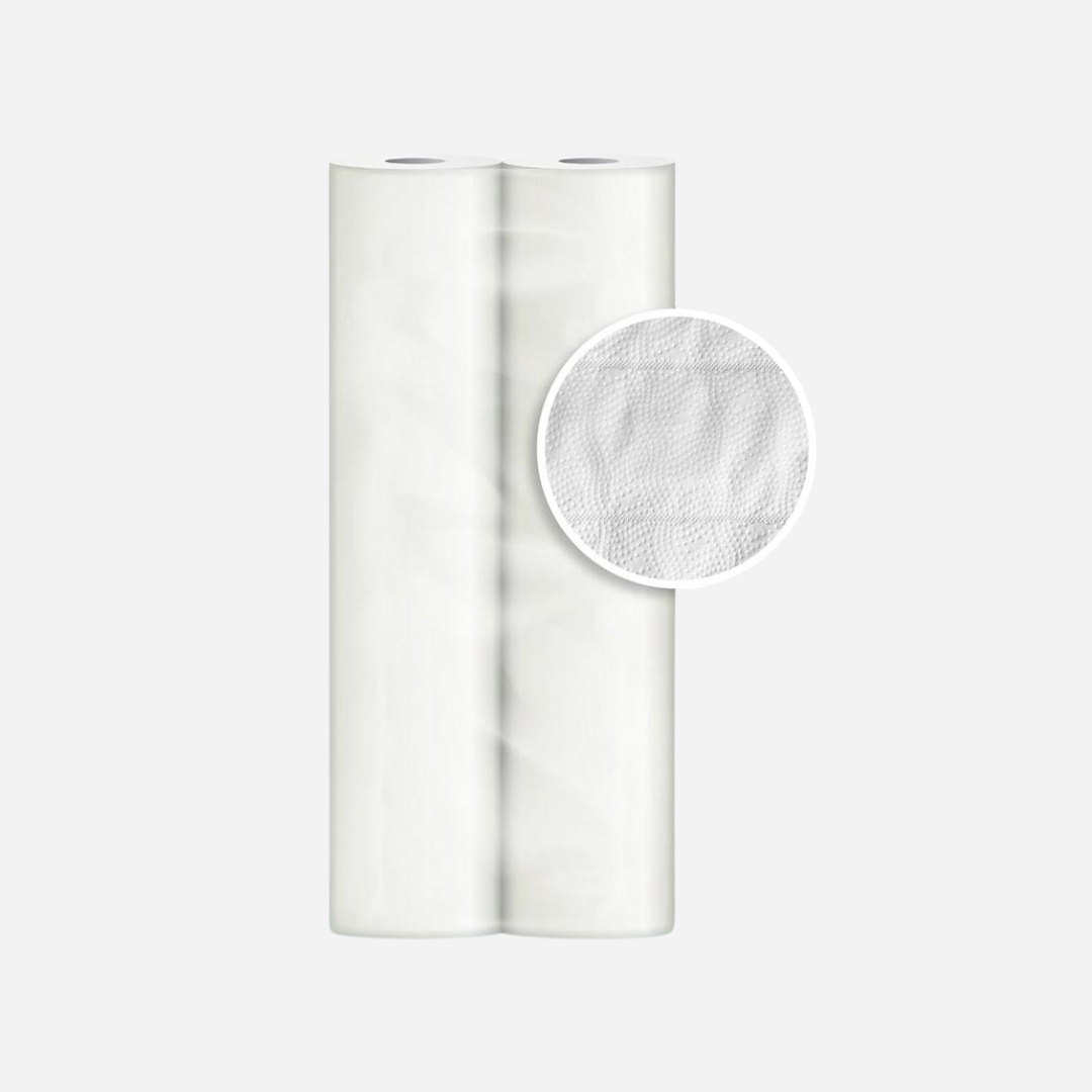 Pack de 2 rollos de papel camilla 2 capas precortado, celulosa 100%, 70 metros, venta profesional en Gran Canaria.