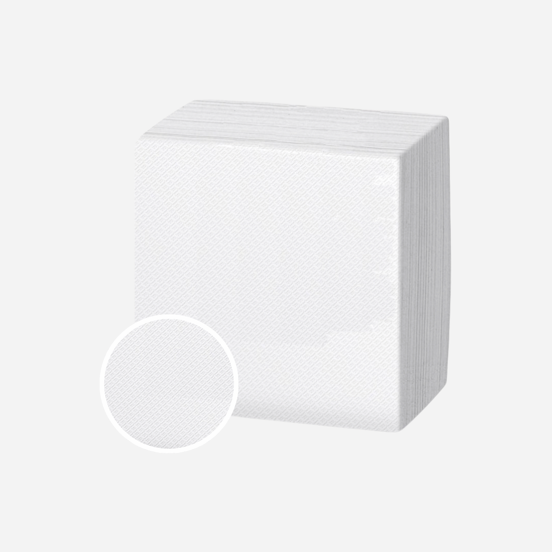 Paquete de 200 servilletas 30x30 blancas de papel para hostelería, restaurantes y bares en Gran Canaria.