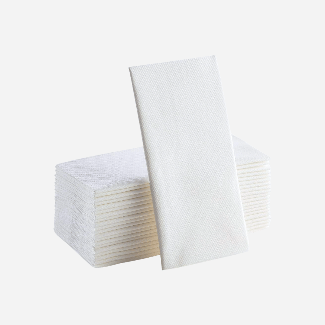 Servilletas de papel 30x40 PP 1/6 blancas, 2 capas en celulosa virgen, acabado punta a punta para hostelería en Canarias.