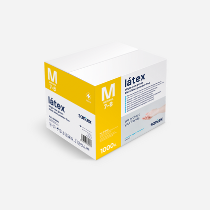 Caja de 100 guantes de látex negro sin polvo, embalaje para uso en tatuajes, clínicas, peluquerías y estética. Resistencia y durabilidad para profesionales en Gran Canaria y toda Canarias, ideal para entornos que exigen protección y seguridad.