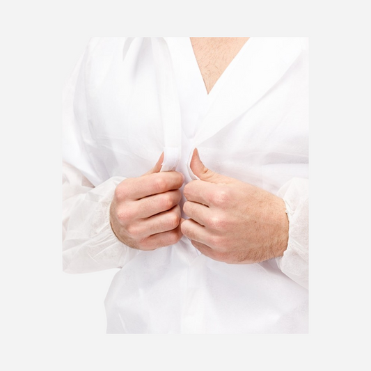 Bata Sanitaria 35 GR. Polipropileno con Velcro Desechable