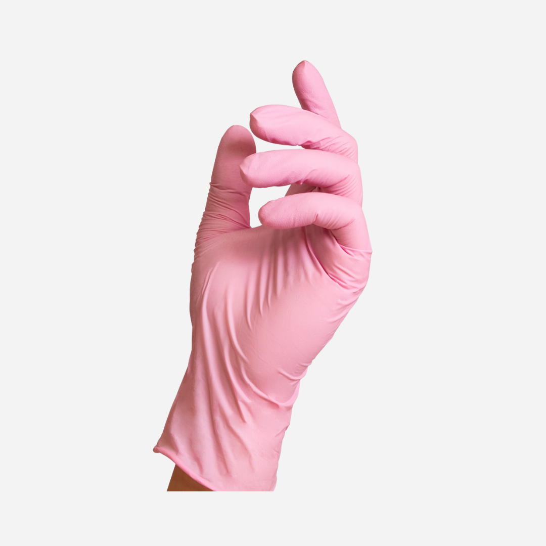 Guantes de Nitrilo Rosa Sin Polvo Nitriflex