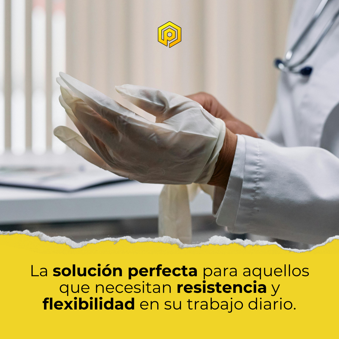 Guantes de Látex Blanco Sin Polvo en uso sanitario, guantes latex para protección en hospitales y clínicas.