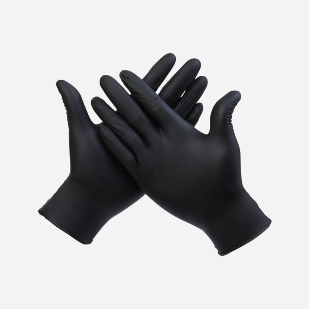 Guantes de nitrilo negro Nitriflex Black Soft sin polvo, perfectos para profesionales de tattoo, estética y peluquería en Gran Canaria.