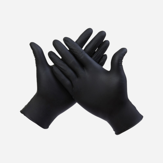 Guantes de nitrilo negro Nitriflex Black Soft sin polvo, perfectos para profesionales de tattoo, estética y peluquería en Gran Canaria.