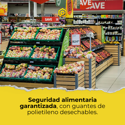 Guantes de polietileno desechables para alimentación, guantes de plástico para restaurantes, mercados y fruterías en HORECA de Canarias