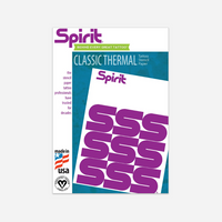 Caja de 100 hojas de papel de transferencia térmica Spirit® Classic 11" para tatuajes, ideal para artistas en Gran Canaria. Compatible con impresoras térmicas y vegano certificado.