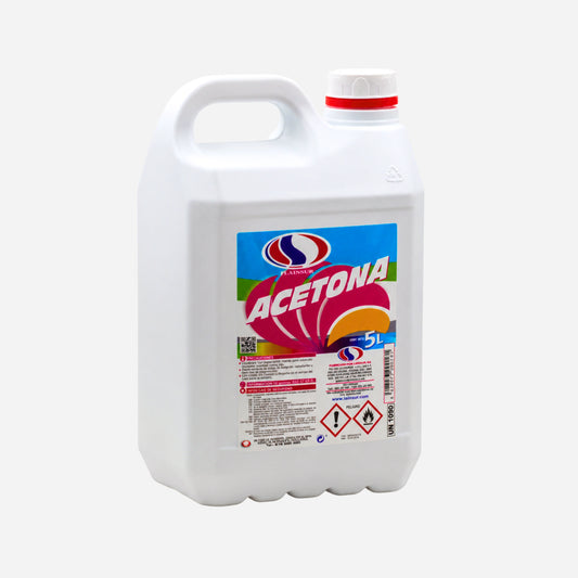 Garrafa de Acetona Pura 5L Profesional para Uñas Plainsur de DMP  en Gran Canaria en vista frontal ligeramente girada