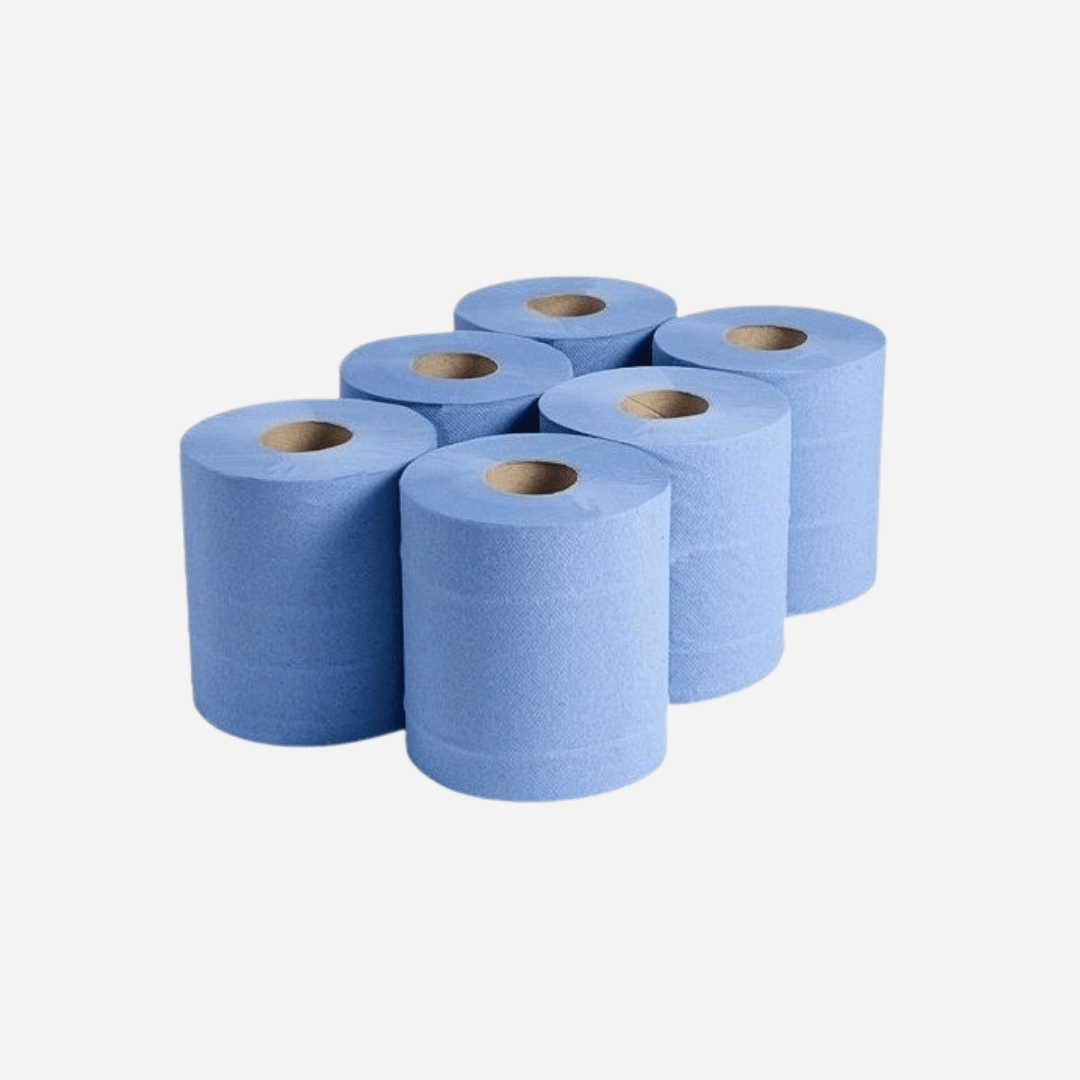 Bobina secamanos azul ECO 1KG de papel reciclado alta absorción en Gran Canaria