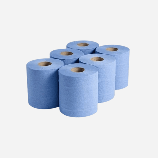 Bobina secamanos azul ECO 1KG de papel reciclado alta absorción en Gran Canaria