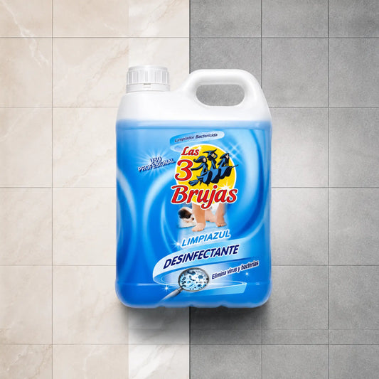 Desinfectante Limpiazul Las 3 Brujas 5L para suelos de hogar y oficina, limpiador bactericida para uso doméstico y profesional con eficacia UNE-EN 13697.