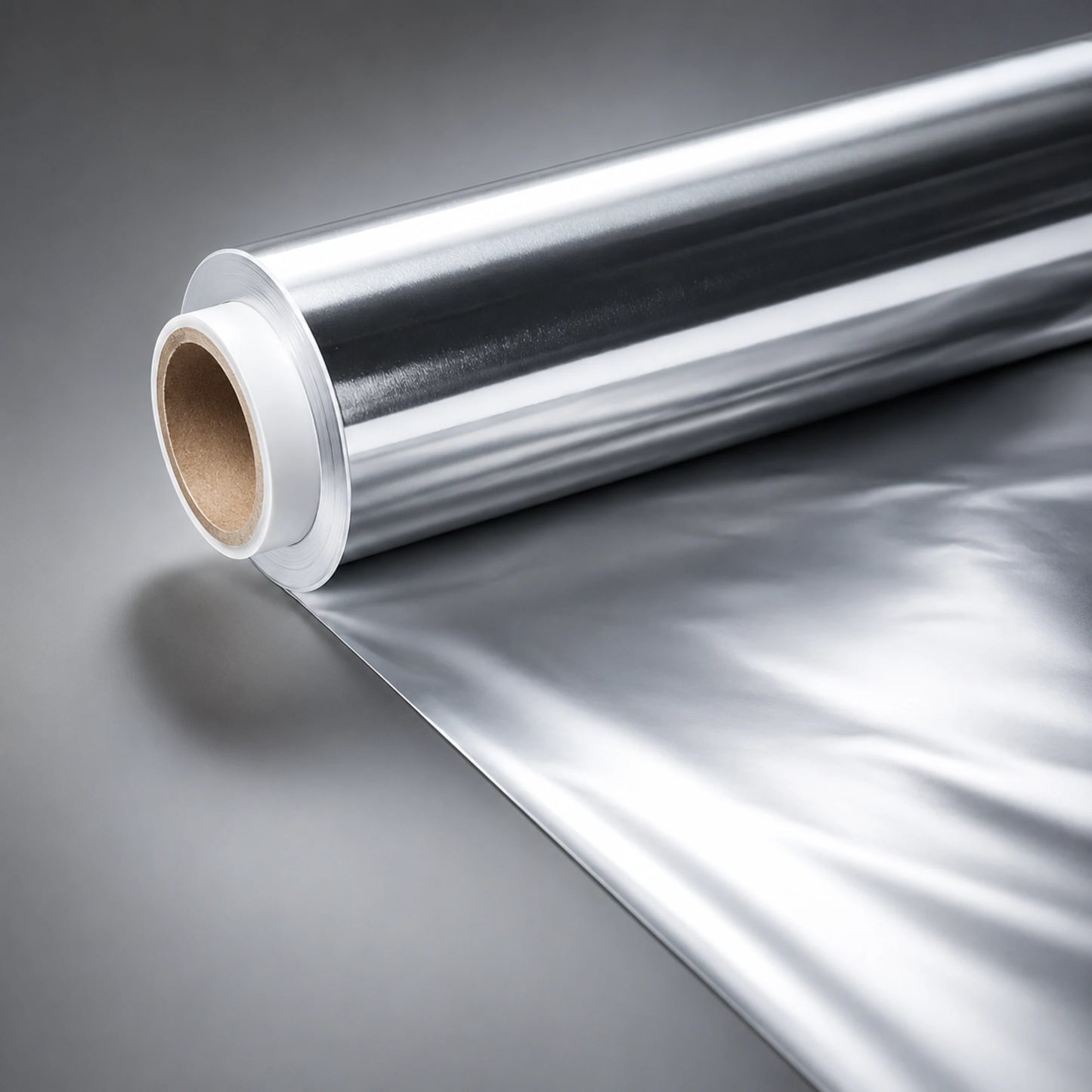Detalle de la calidad del papel de aluminio profesional de 13 micras y de su tubo interior de cartón