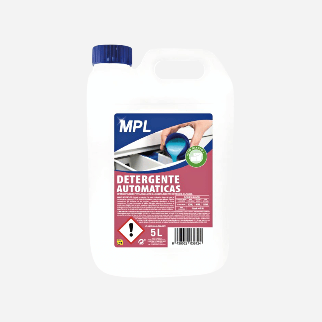 Detergente Lavadora Automáticas 5L MPL para lavadoras domésticas y profesionales en Gran Canaria
