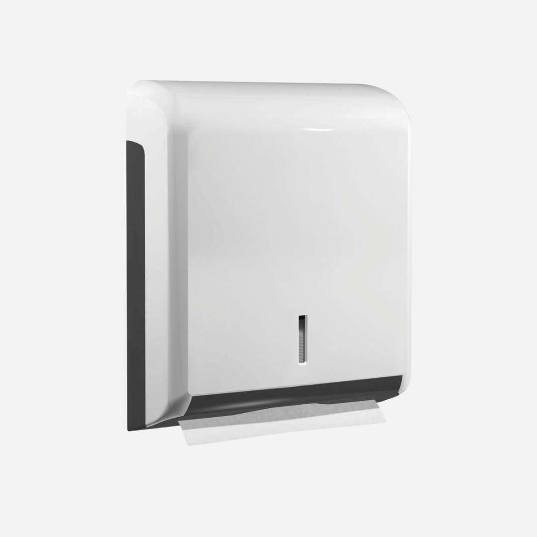 Dispensador de Toalla Z de plástico ABS blanco para papel zig zag en baños de Gran Canaria