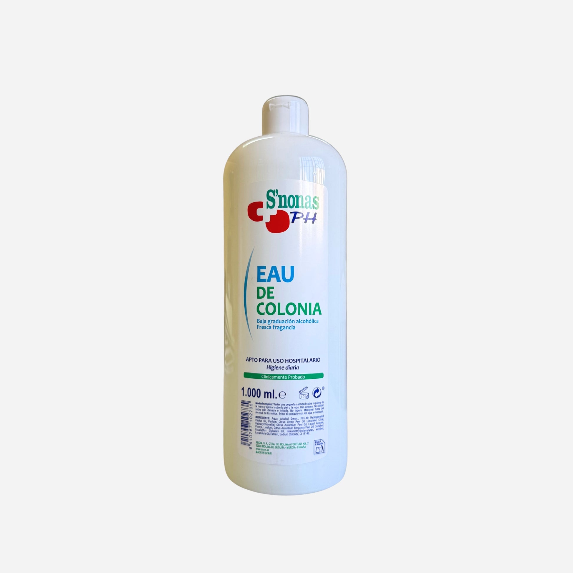 EAU de Colonia Fresca 1L Profesional S’Nonas para uso hospitalario y geriátrico en Gran Canaria