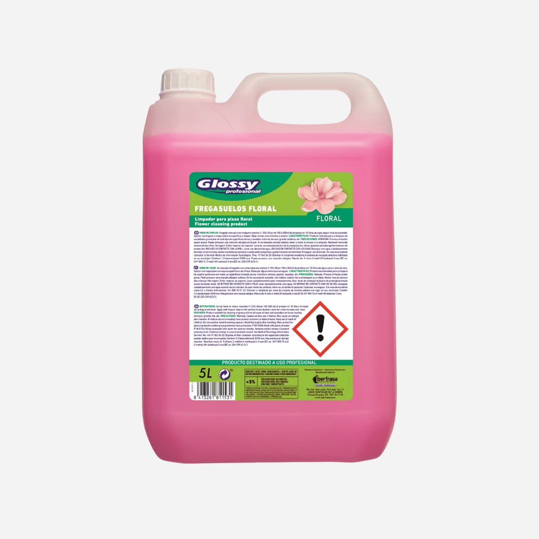 Fregasuelos 5 Litros Glossy aroma floral para limpieza de suelos en Gran Canaria