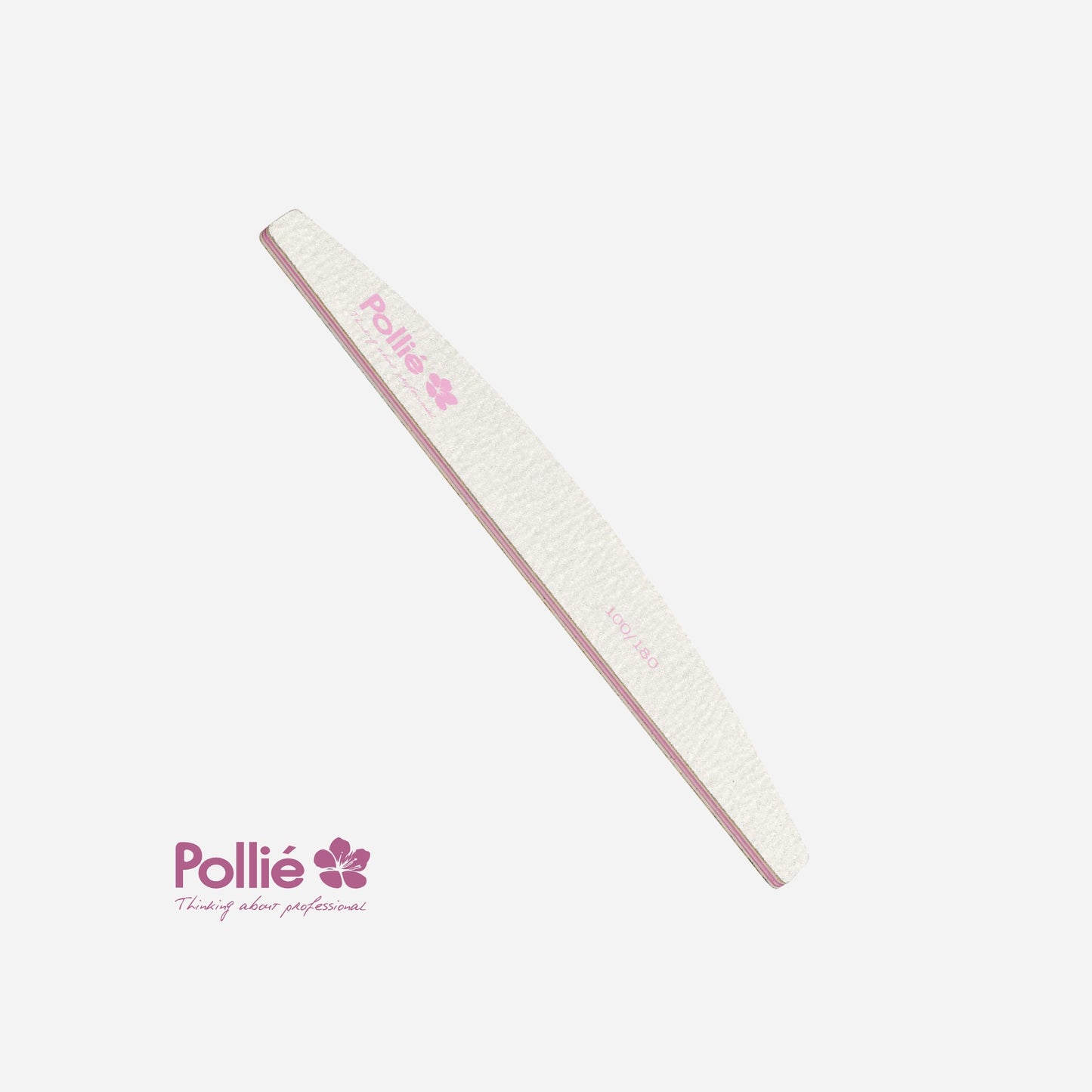Lima de Uñas Blanco Media-Luna 100/180 Pollié para manicura y pedicura profesional en Gran Canaria