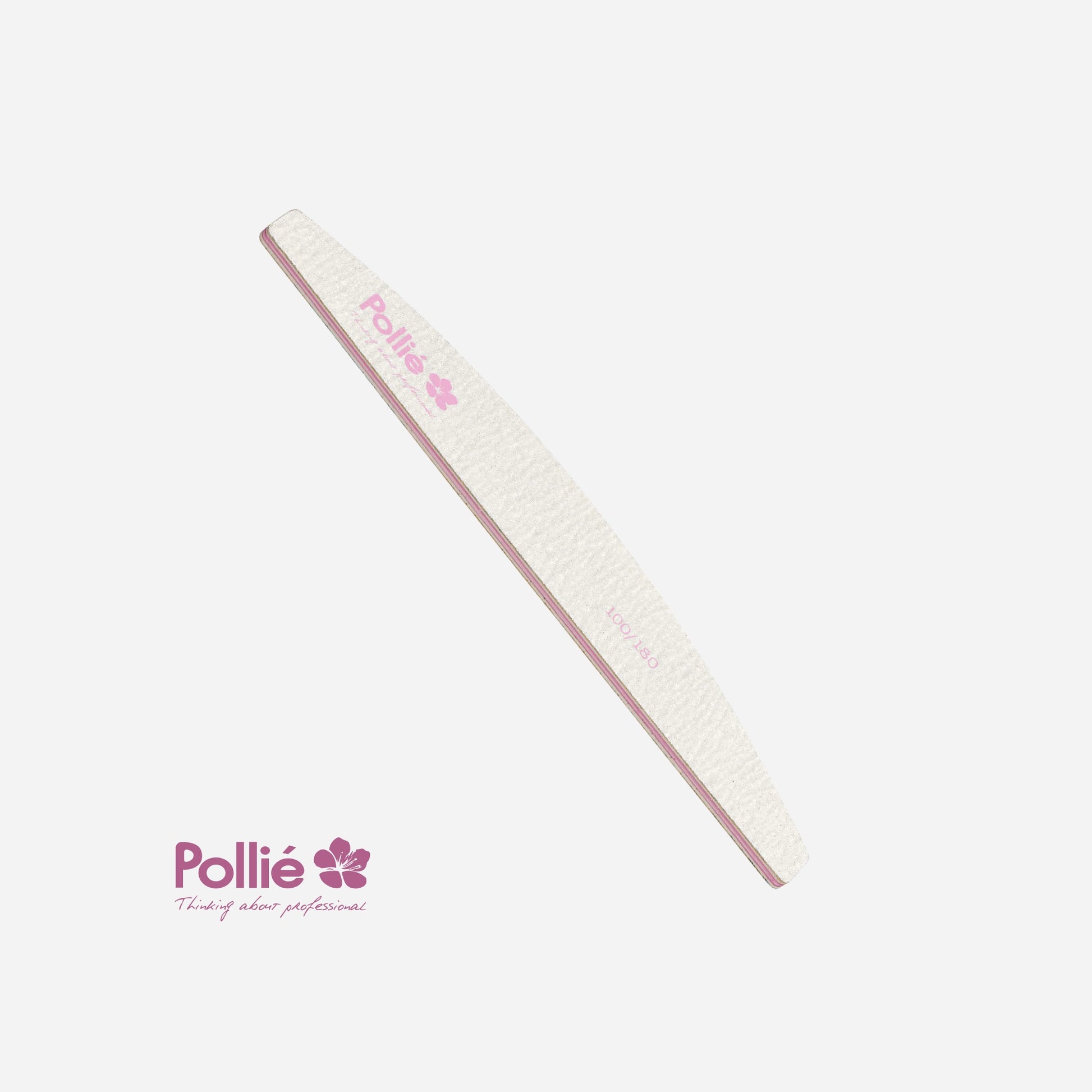Lima de Uñas Blanco Media-Luna 100/180 Pollié para manicura y pedicura profesional en Gran Canaria