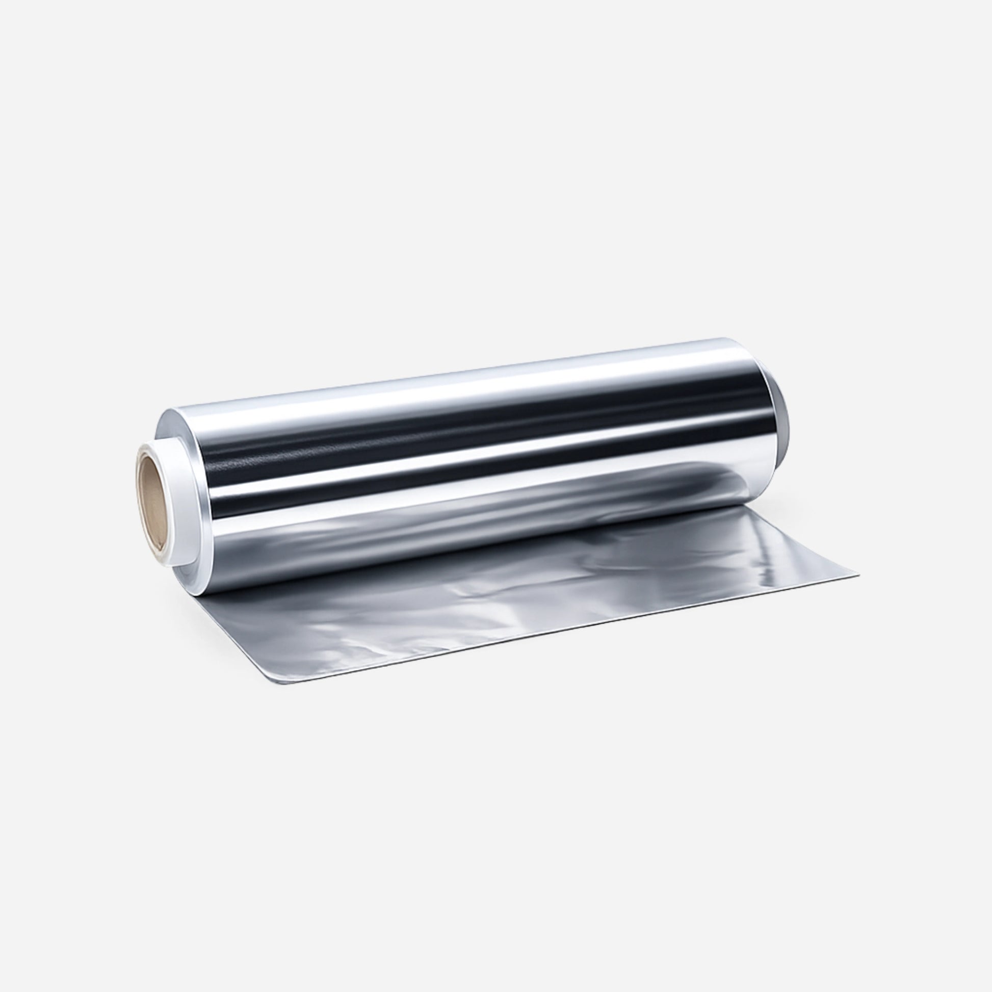 Rollo de Papel de Aluminio 1,2KG Profesional 13 Micras parcialmente abierto para mostrar su acabado en Gran Canaria
