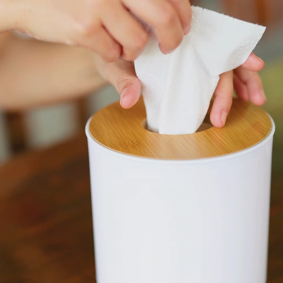 Vídeo demostrativo de uso de papel Mini Cheminé en dispensador de mesa, mostrando su fácil extracción y practicidad para negocios en Gran Canaria.