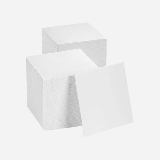 Servilleta de cóctel blanca 20x20 de papel ecológico, perfecta para bares y celebraciones en Canarias.